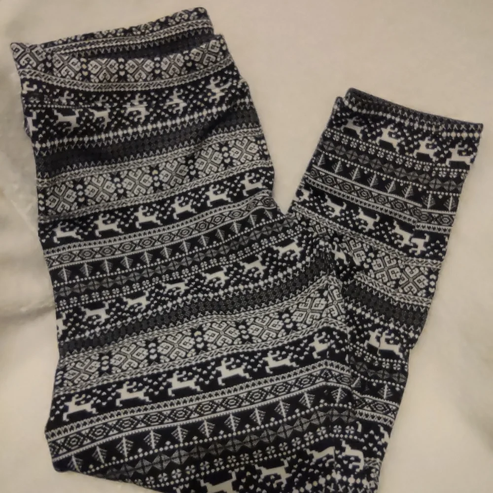 Reindeer leggings pants Black White XXL - Picture 5 of 5